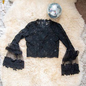 Black Lace Crop Top